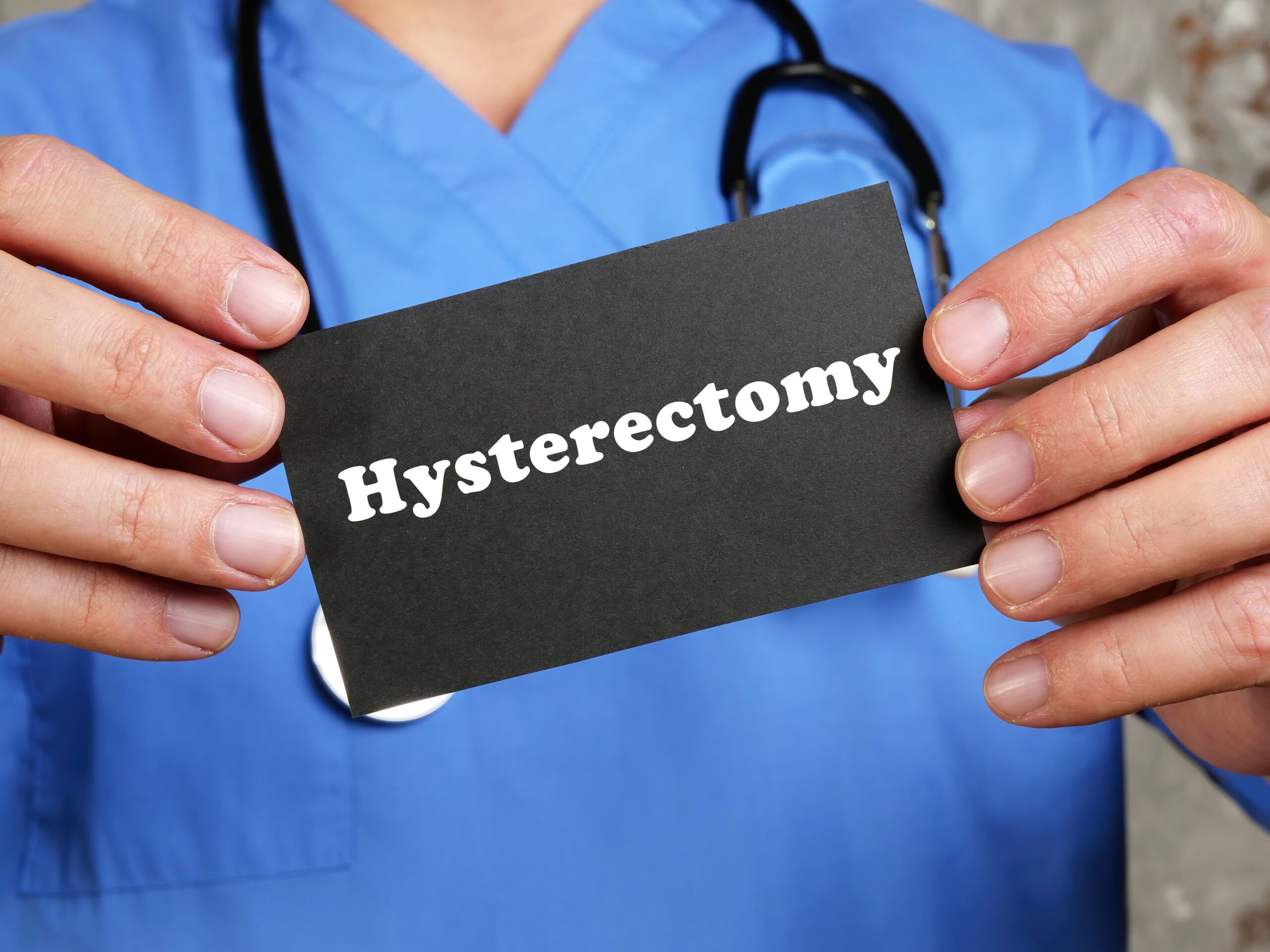 Health care concept about Hysterectomy with inscription on the p